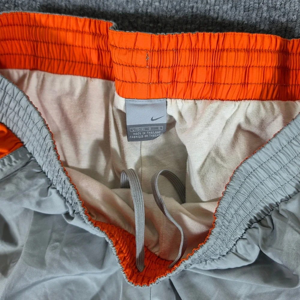 Y2K Nike Vintage Tracksuit Mens Large Grey Orange Full Zip Windbreaker Pants Set